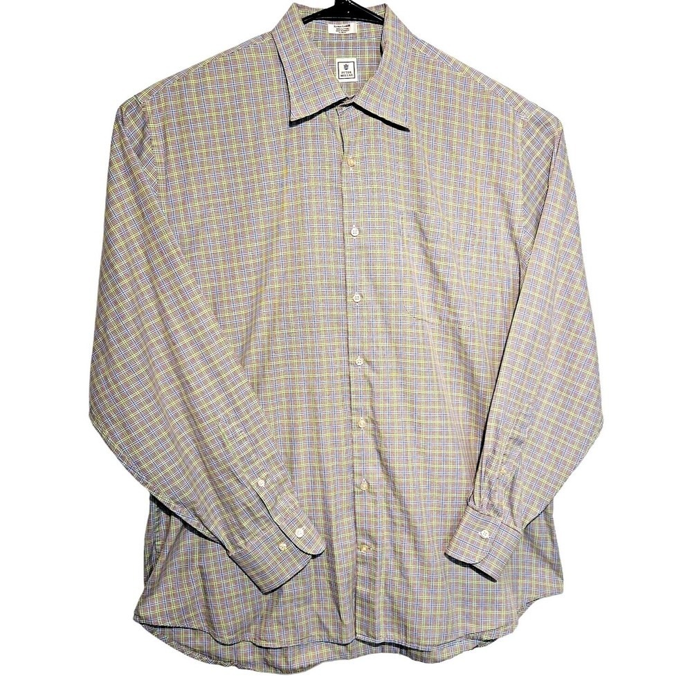 Peter Millar Plaid Button Up Shirt Men XL Soft Cotton Classic Business Casual